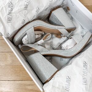 Silver Glitter Platform Heels